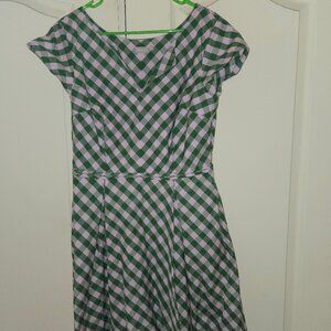eShakti Green Poplin Gingham Dress Size 14²